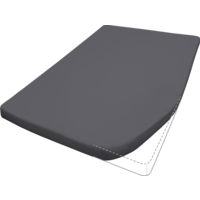 Primera Travel Mako-Feinjersey Spannbetttuch f&uuml;r Campingmatratzen aus Baumwolle anthrazit French Bed rechts