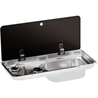 CAN 2-burner gas hob and sink with 1-piece glass cover 766 x 354 x 150 mm
