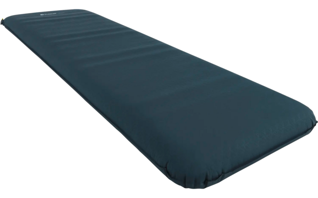 Een donkerblauwe matras met afgeronde hoeken