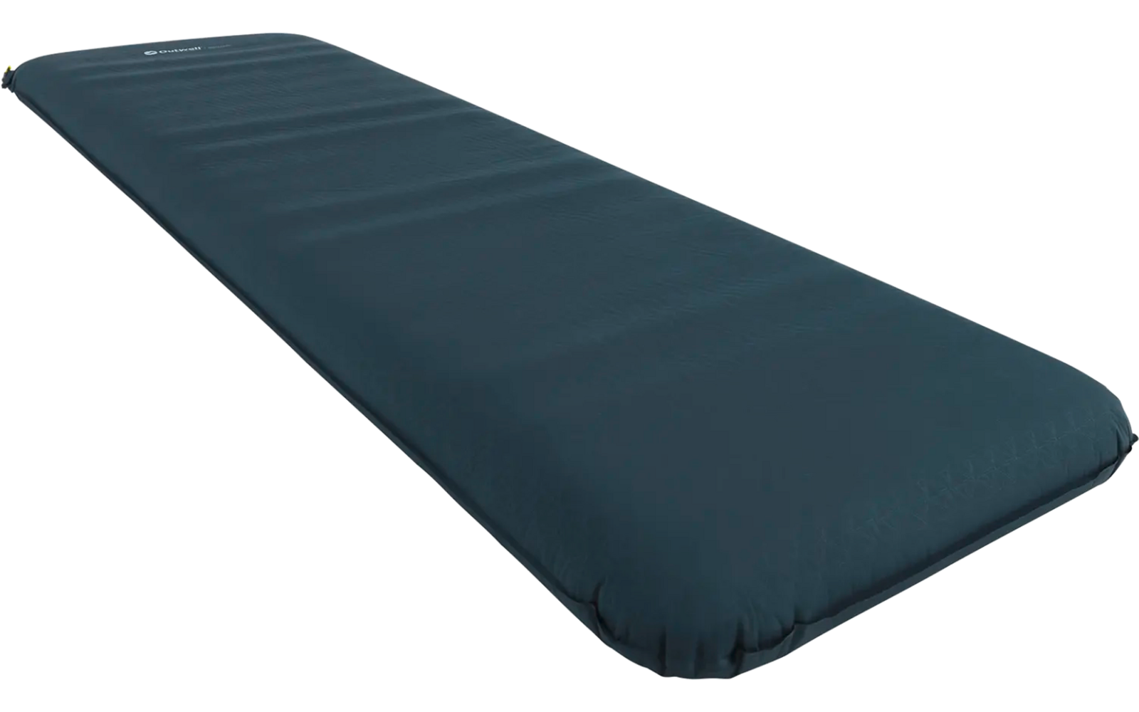 Een donkerblauwe matras met afgeronde hoeken