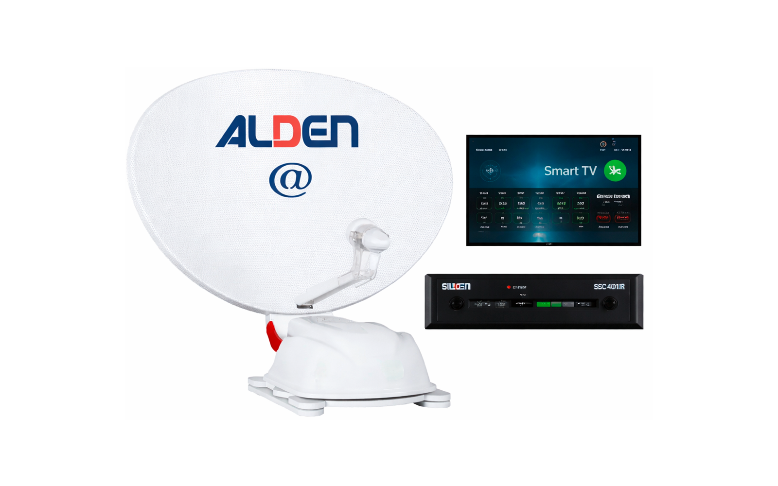 Immagine del prodotto Impianto satellitare Alden AS2@ 80 con modulo di controllo S.S.C. HD e TV LED Smartwide, con passaggio sul tetto LTE 1