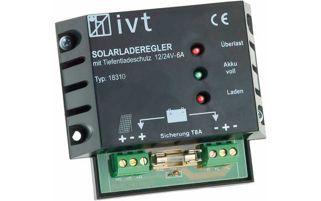 IVT Shunt Régulateur de charge solaire 12 V / 24 V 6 A