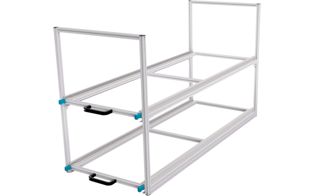 Metallgestell mit quadratischem Rahmen und zwei schwarzen Griffen