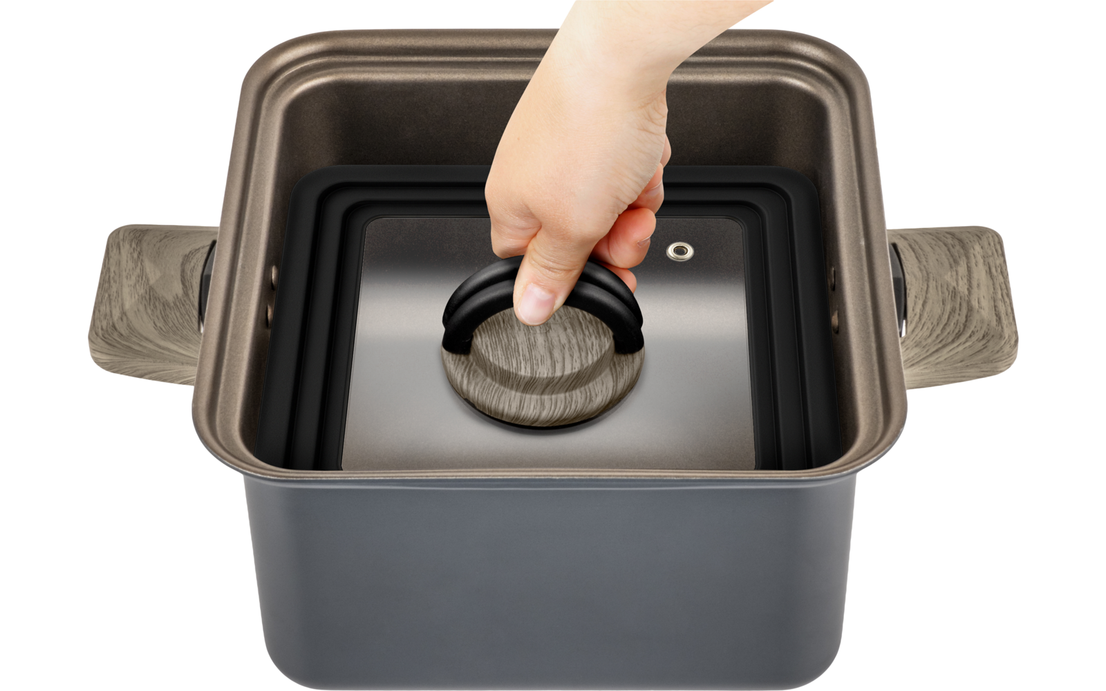 Produktbild Brunner Torralta Square Kochtopfset  6-teilig Aluminium stapelbar und antihaft 1