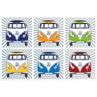 VW Collectie Afwasbare placemats / placemats T1 Bulli Bus set van 4
