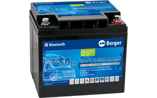 Berger LiFePO4 Lithium Batterie 50 Ah 12 V mit Bluetooth