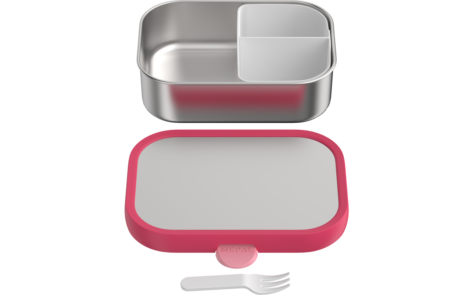 Produktbild Mepal Campus Brotdose Edelstahl mit Bento-Einsatz und Gabel 750 ml 1