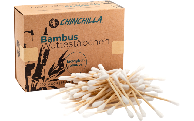 Chinchilla cotton swab bamboo plastic free 200 pieces