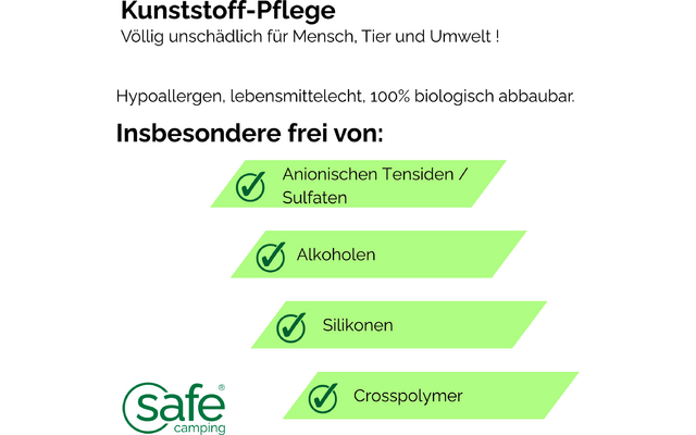 Immagine del prodotto Safe Camping Kunststoff-Pflege Kunststoffpflegemittel seidenmatt und klebefrei 1