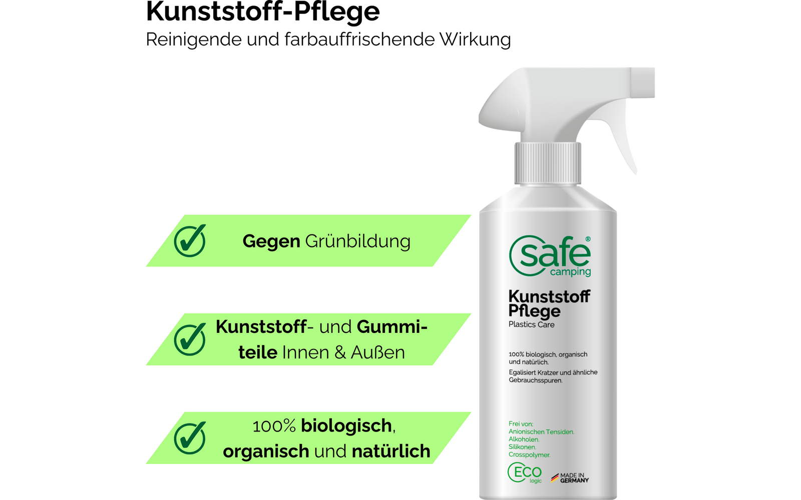 Immagine del prodotto Safe Camping Kunststoff-Pflege Kunststoffpflegemittel seidenmatt und klebefrei 1