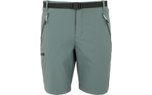 Graue kurze Hose mit Gürtel und Reißverschlusstaschen