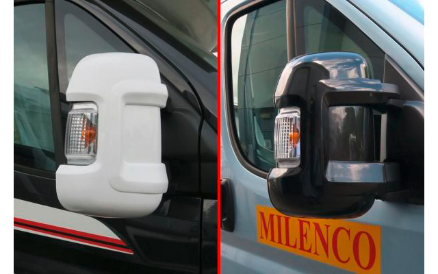 Milenco mirror protective cap for Fiat Ducato, Peugeot Boxer and Citroen Relay 2 pieces Black