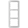 Silver vertical frame with three stacked rectangular openings