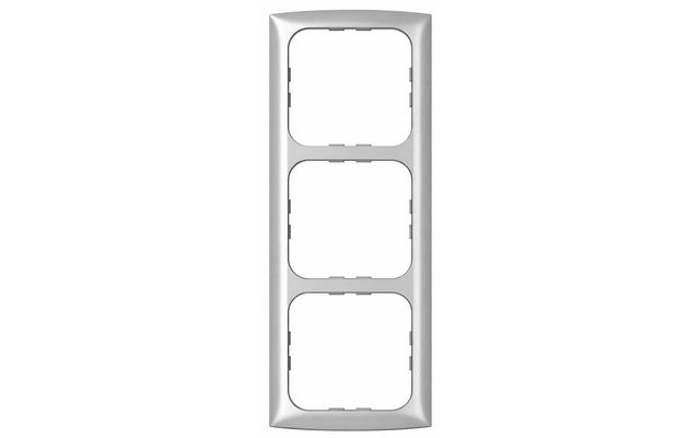 Silver vertical frame with three stacked rectangular openings