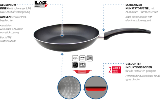 Elo Basic Bratprofi frying pan induction 24 cm black / silver