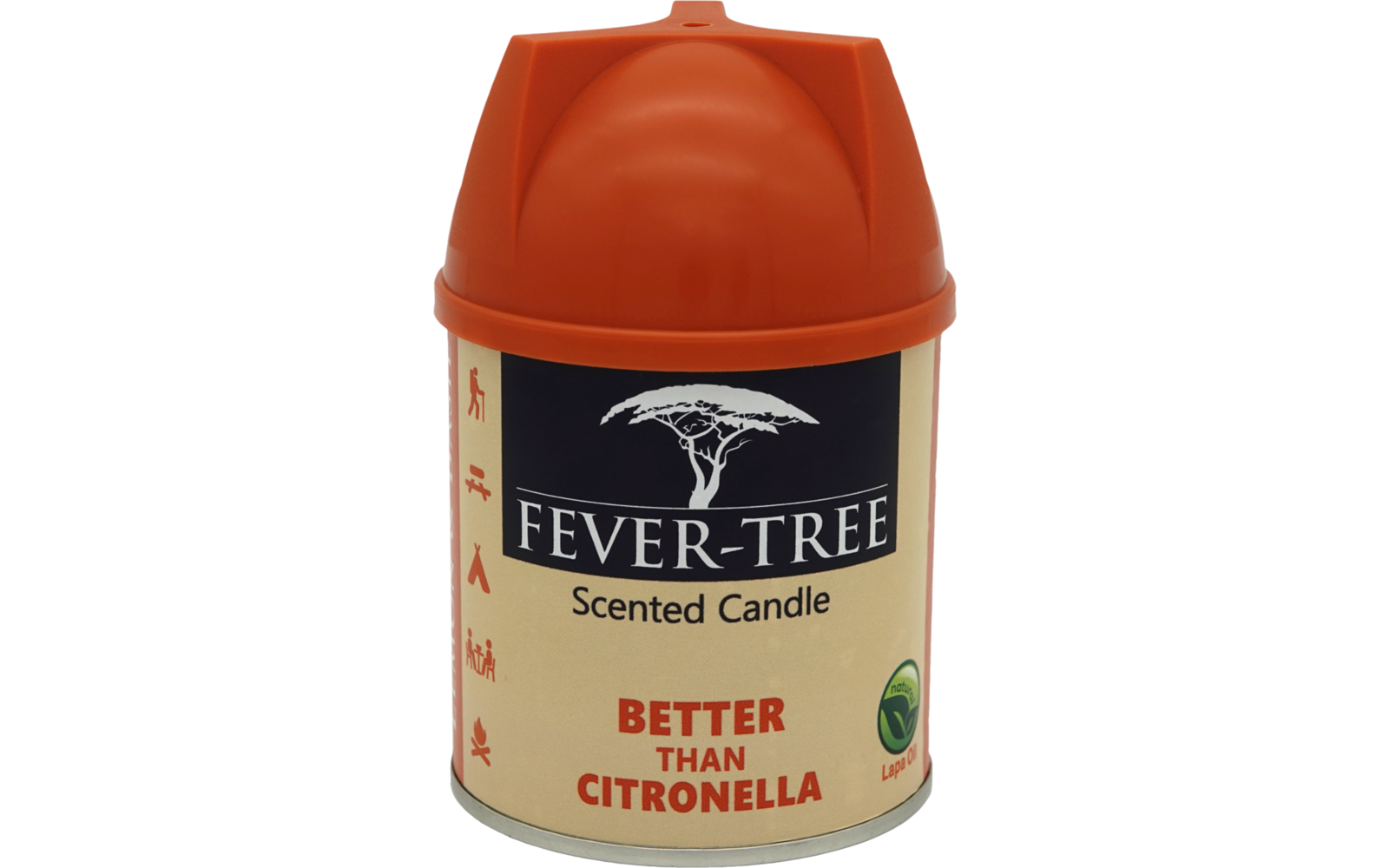 Dose mit orangefarbener Kappe und Aufschrift 'Fever-Tree Scented Garden'