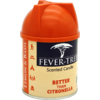 Rote Plastikflasche mit orangefarbenem Verschluss und Aufschrift Fever-Tree Better Bitter Citronella