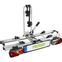 Eufab Premium Kupplungs-Fahrradtr&auml;ger zusammenklappbar in Silber f&uuml;r 2 Fahrr&auml;der oder E-Bikes 