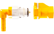 319661 208063 443755 423976 644417 216267 - Lilie Push-and-Connect Ventiladapter Schnellkupplung Weissgelb inkl. Absperrfunktion