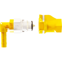 Lilie Push-and-Connect valve adapter quick coupling white yellow incl. shut-off function angled 1/2 inch female thread x 12 mm