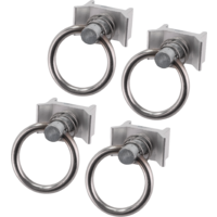 Fixation de rail en aluminium Berger Track Fitting, jeu de 4 pi&egrave;ces