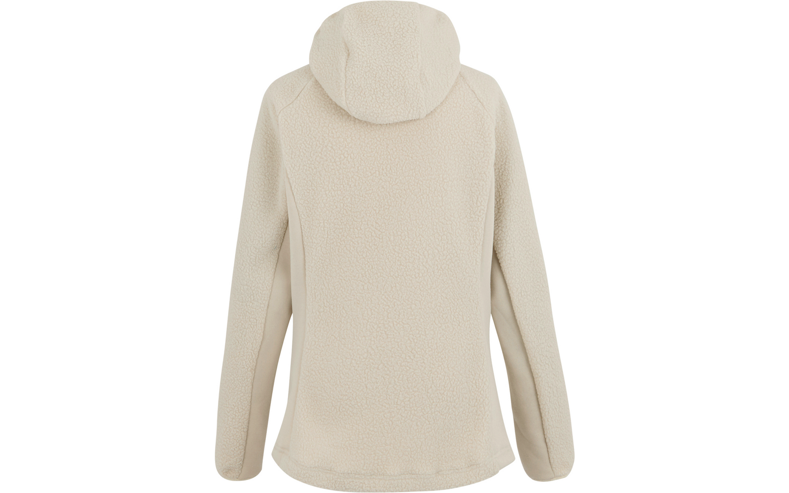 Beige Kapuzenpullover von hinten, mit langen Ärmeln