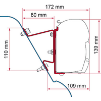 Fiamma Kit Mercedes Sprinter H3 VW Crafter H3 Markisenadapter f&uuml;r F45 Ersatzteilnummer 98655-591