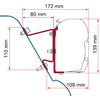 Kleine productafbeelding Fiamma Kit Mercedes Sprinter H3 VW Crafter H3 Markisenadapter f&uuml;r F45 Ersatzteilnummer 98655-591 1