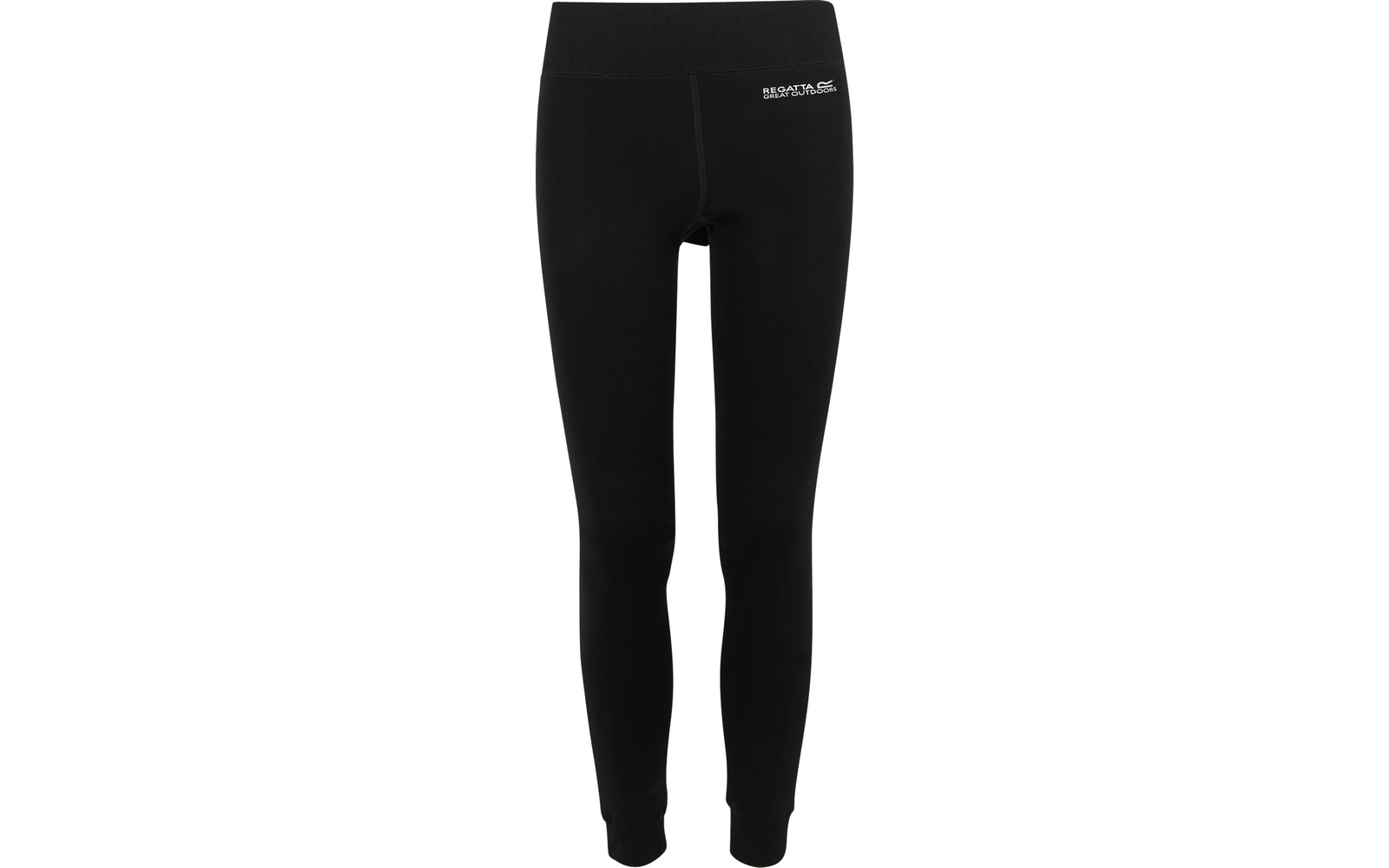 Schwarze, lange Leggings auf weißem Hintergrund