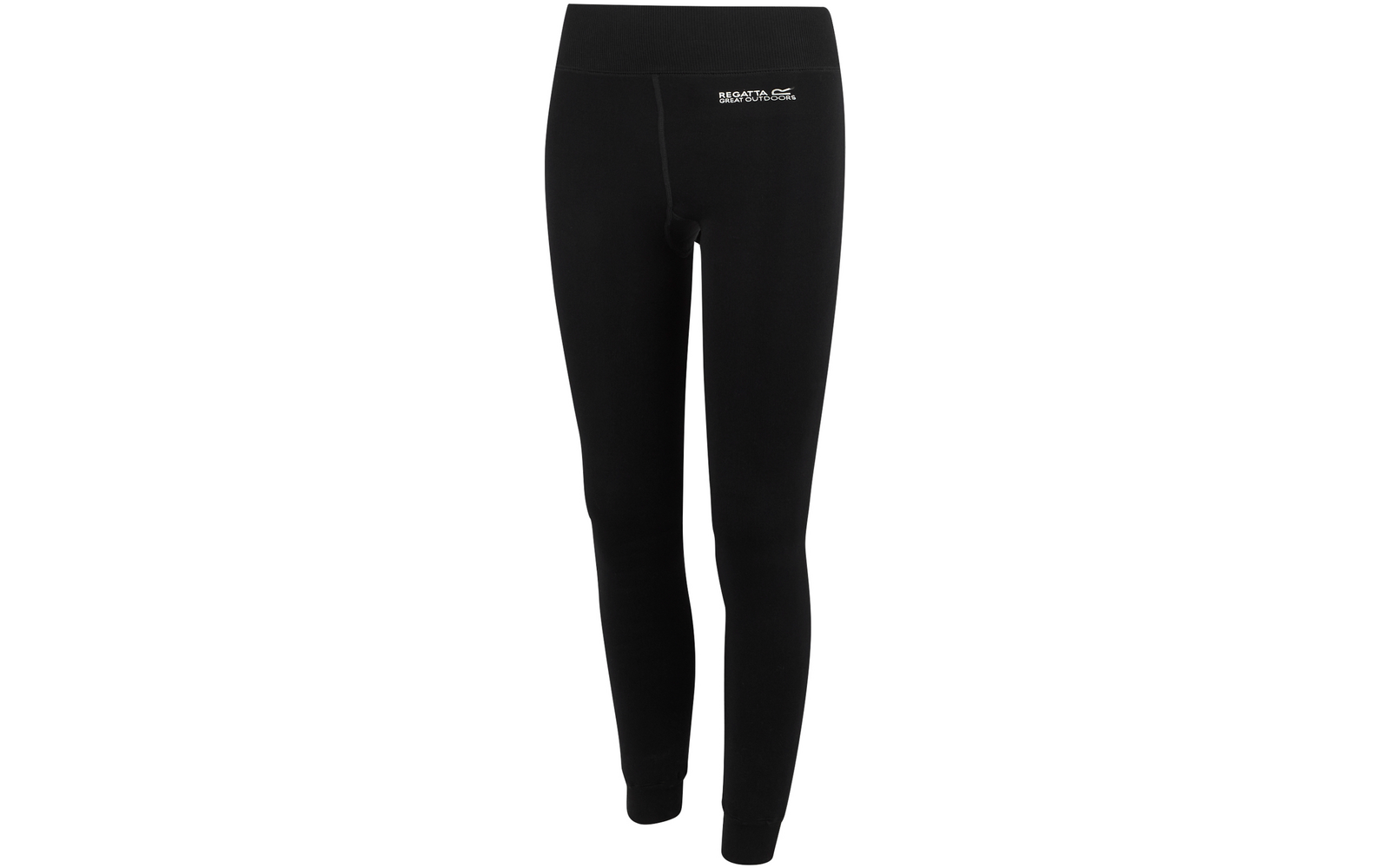 Schwarze Leggings mit hohem Bund, Vorderansicht