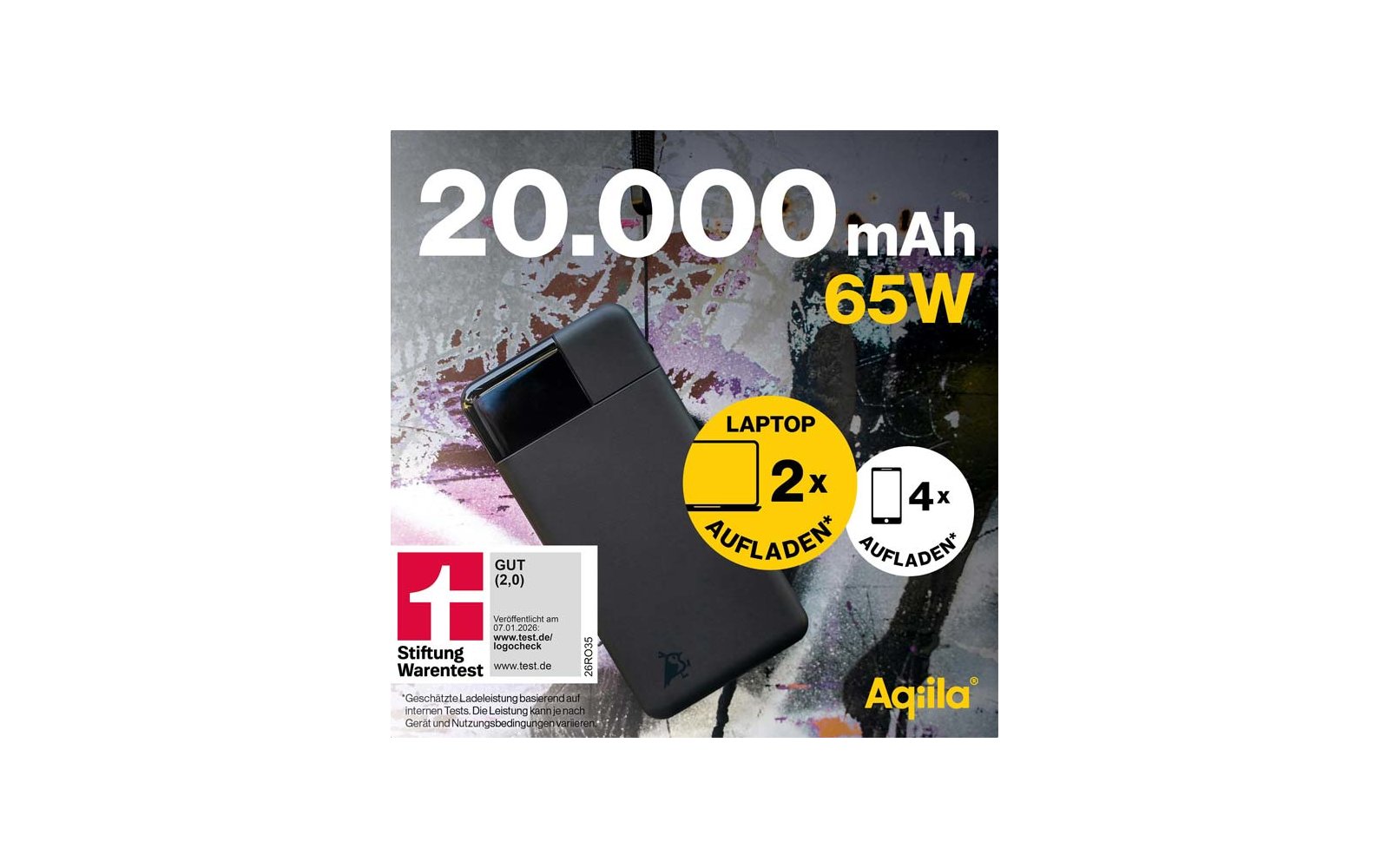 Produktbild Aqiila Powerbird Powerbank 65 W 20000 mAh 1