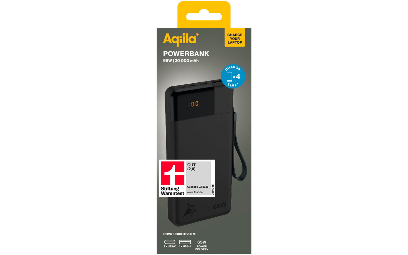 Product image Aqiila Powerbird Powerbank 65 W 20000 mAh 1