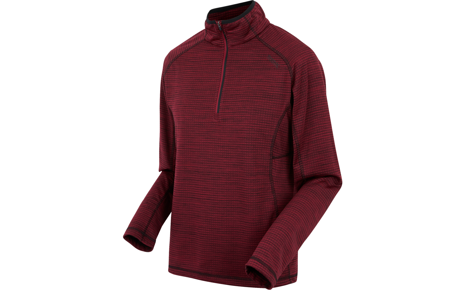 Rotes Langarmshirt mit Reißverschluss am Kragen