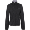 Schwarze Fleecejacke mit Reißverschluss und hellem Kragen