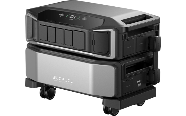 Station d'énergie solaire portable avec plusieurs ports et roues