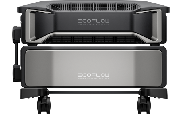 Deux valises roulantes noires empilées avec le logo ECOM-LUX