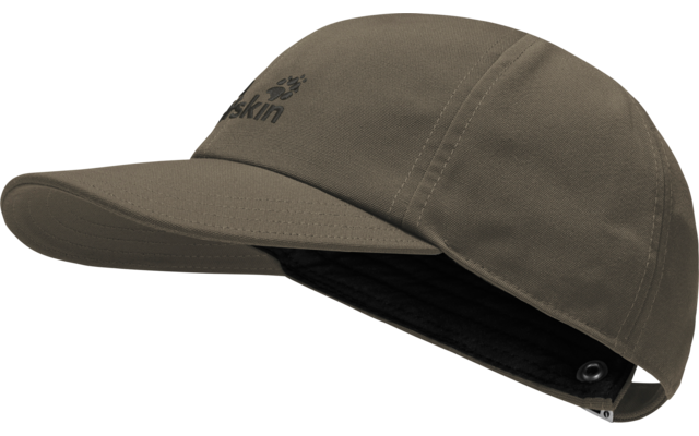 Olivgrüne Baseballkappe mit gebogenem Schirm, sichtbaren Nähten und schwarzem Innenfutter