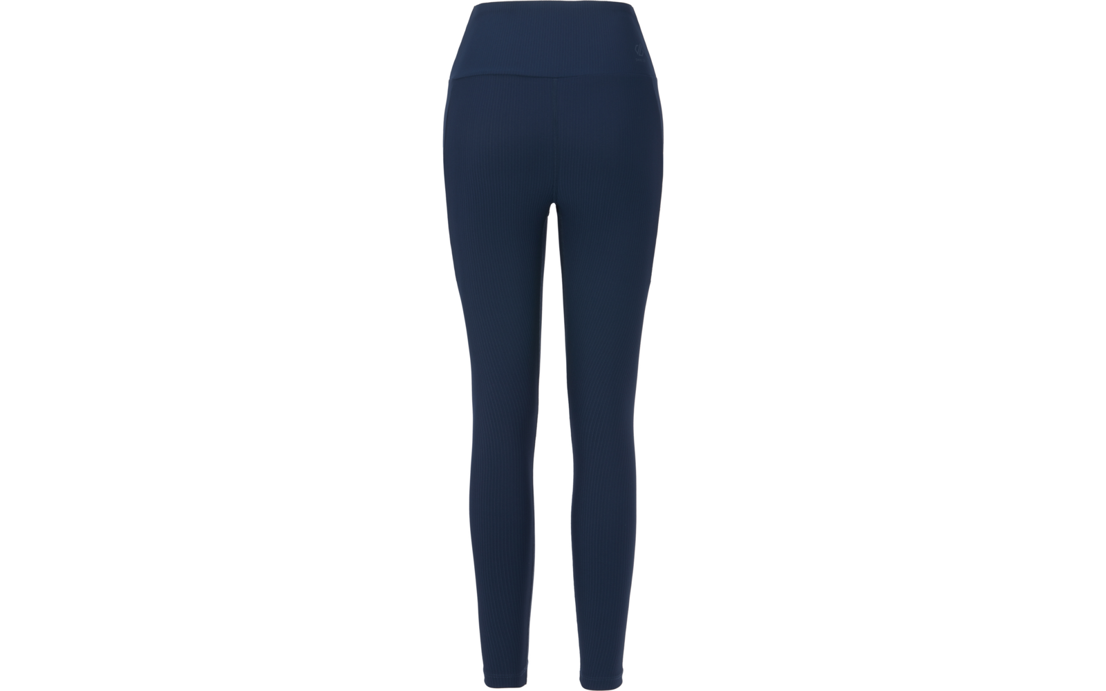 Leggings azul marino, talle alto, vista frontal, largo hasta el tobillo