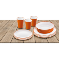 Omada serviesset met soepbord 16 delig oranje
