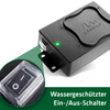 Schwarzes wassergeschütztes Ein-/Ausschalter-Gehäuse mit grünem Kontrolllicht