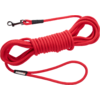 Rote lange Leine mit Handschlaufe und Metallkarabiner