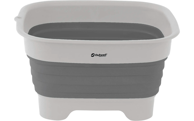 Inklapbare grijs-witte plastic wasbak