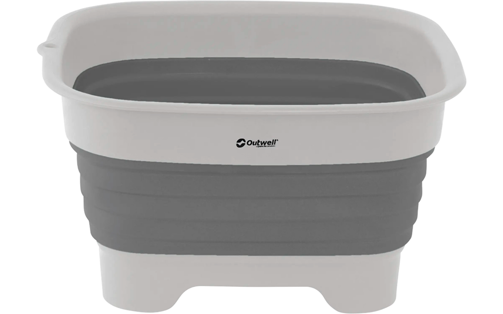 Inklapbare grijs-witte plastic wasbak