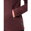 Nahaufnahme einer Hand in der Tasche eines dunkelroten Sweatshirts mit Reißverschluss am Ärmel