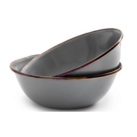 Barebones emailliertes Sch&uuml;ssel Set Enamel 2 teilig stone grey