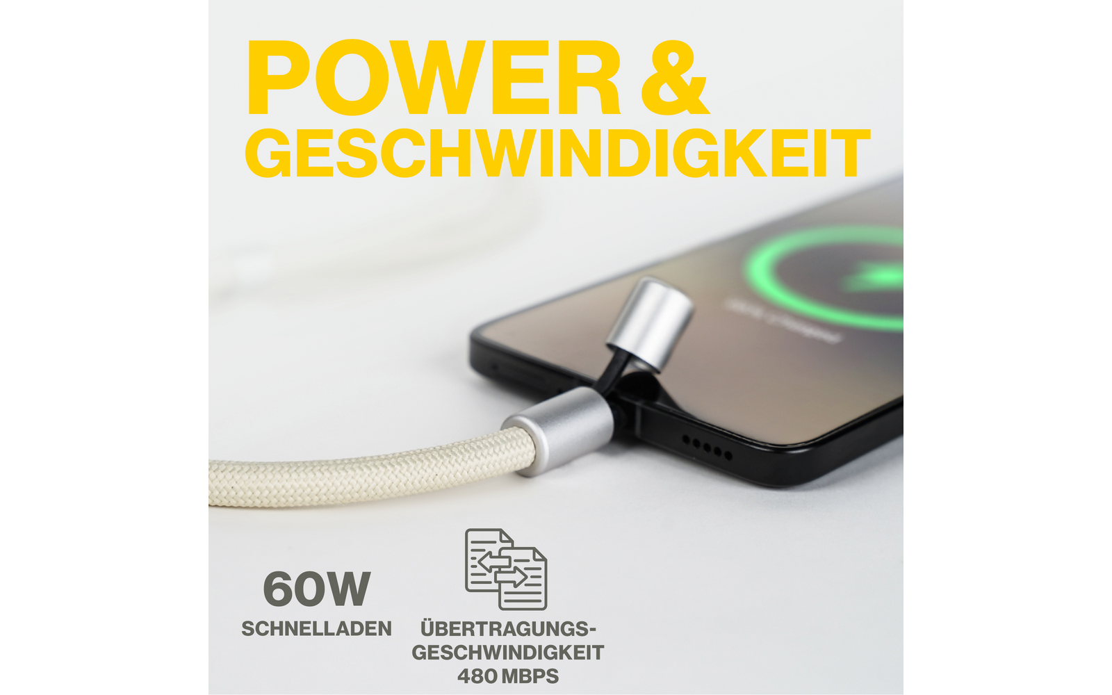 Product afbeelding Aqila Lanyard Power Cable Smartphone-Trageband mit USB-C 60 W 1