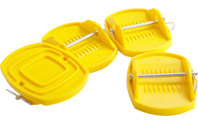 Brunner Carapad HD piastre di supporto per caravan confezione da 4 pezzi giallo