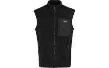 Zwart fleece vest met ritssluiting en borstzak