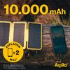 Zonne-oplader met drie panelen naast een smartphone op tafel