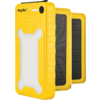 Chargeur solaire portable jaune avec deux panneaux solaires noirs